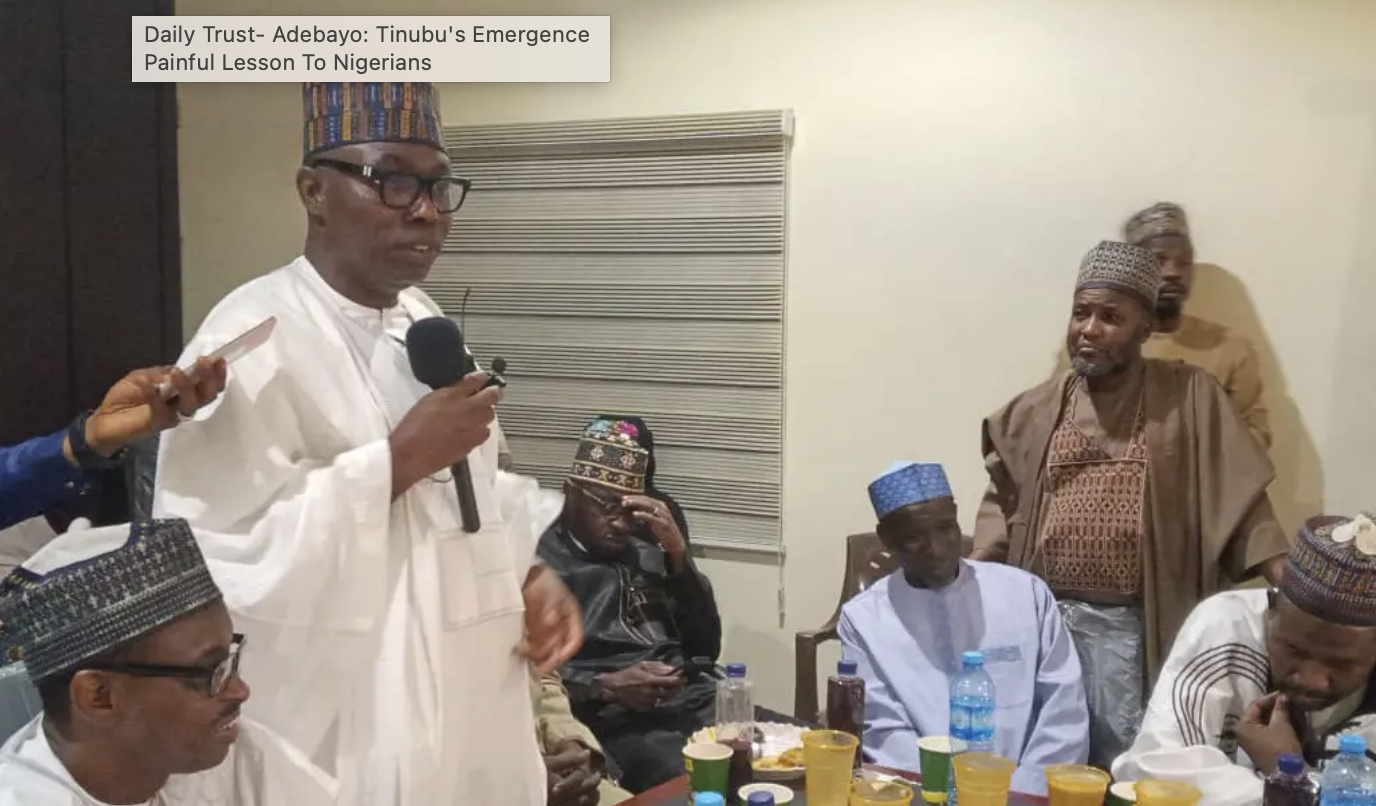 Adebayo: Tinubu’s Emergence a Painful Lesson for Nigerians
